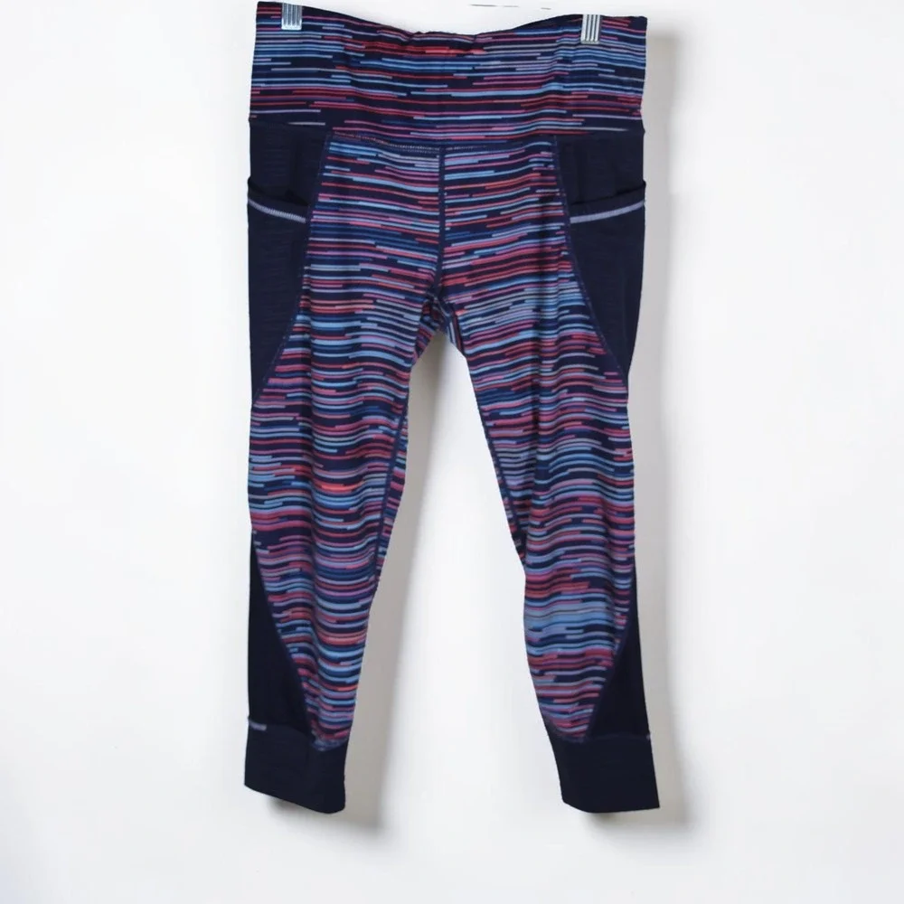 Athleta Women's Multicolor‎ Striped Pocket High Rise Leggings Size Small